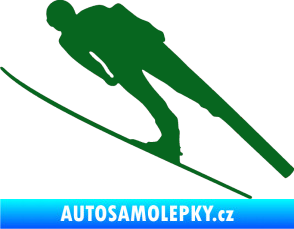 Samolepka Lyžař 016 levá tmavě zelená