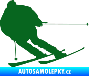 Samolepka Lyžař 019 levá tmavě zelená