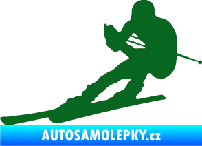 Samolepka Lyžař 022 levá tmavě zelená