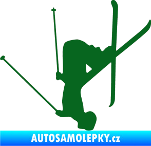 Samolepka Lyžař 023 levá tmavě zelená