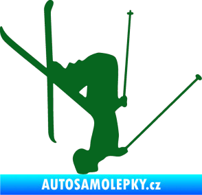 Samolepka Lyžař 023 pravá tmavě zelená