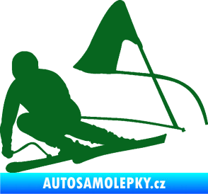 Samolepka Lyžař 025 levá tmavě zelená