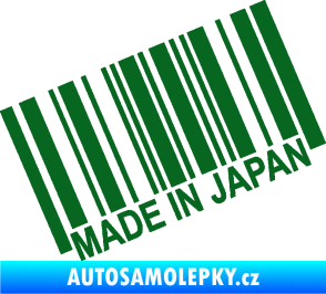 Samolepka Made in Japan 003 čárový kód tmavě zelená