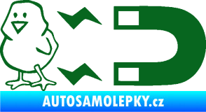 Samolepka Magnet na ptáky levá tmavě zelená