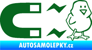 Samolepka Magnet na ptáky pravá tmavě zelená