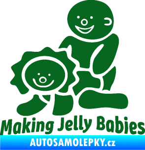 Samolepka Making jelly babies tmavě zelená
