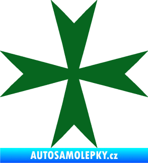 Samolepka Maltézský kříž 002 tmavě zelená