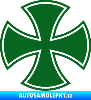 Samolepka Maltézský kříž 003 tmavě zelená