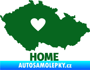 Samolepka Mapa České republiky 004 home tmavě zelená
