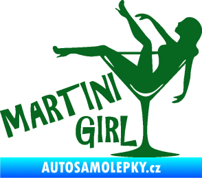 Samolepka Martini girl tmavě zelená
