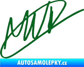 Samolepka Max Verstapen podpis tmavě zelená