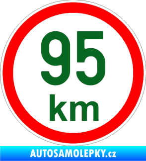 Samolepka Maximální rychlost 95km - nejvyšší konstrukční rychlost tmavě zelená