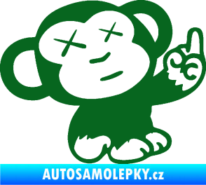 Samolepka Monkey Fuck Off JDM pravá tmavě zelená