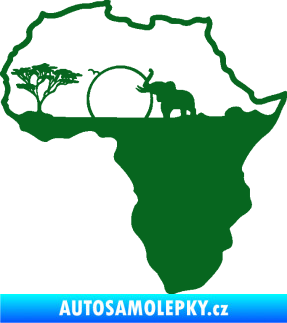 Samolepka Motiv Afrika 002 slon tmavě zelená