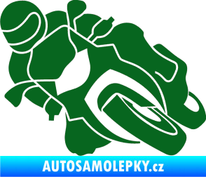 Samolepka Motorka 001 levá silniční motorky tmavě zelená