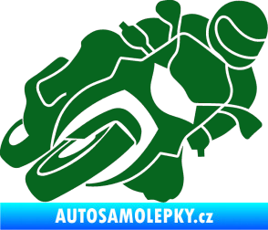 Samolepka Motorka 001 pravá silniční motorky tmavě zelená