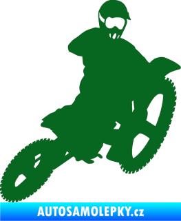 Samolepka Motorka 004 pravá motokros tmavě zelená