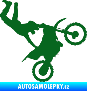 Samolepka Motorka 008 pravá motokros freestyle tmavě zelená