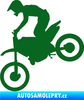 Samolepka Motorka 015 levá motokros tmavě zelená