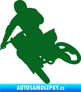 Samolepka Motorka 025 levá motokros tmavě zelená