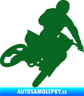 Samolepka Motorka 025 pravá motokros tmavě zelená