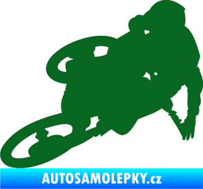 Samolepka Motorka 026 levá motokros freestyle tmavě zelená