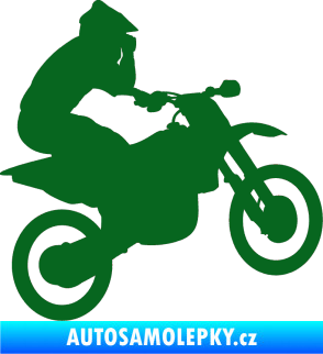 Samolepka Motorka 027 pravá motokros tmavě zelená
