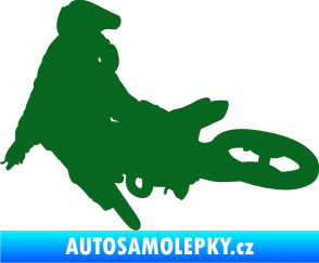 Samolepka Motorka 028 levá motokros tmavě zelená