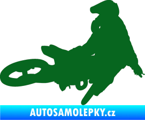 Samolepka Motorka 028 pravá motokros tmavě zelená
