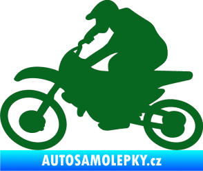 Samolepka Motorka 031 levá motokros tmavě zelená