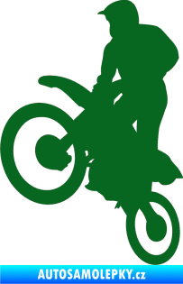 Samolepka Motorka 035 levá motokros tmavě zelená
