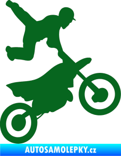 Samolepka Motorka 036 pravá motokros freestyle tmavě zelená