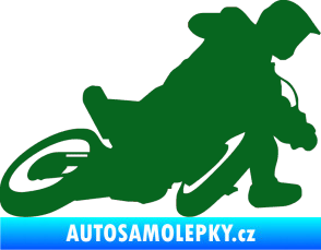 Samolepka Motorka 039 pravá motokros tmavě zelená