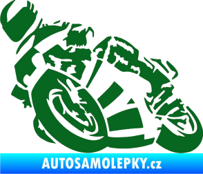 Samolepka Motorka 040 levá road racing tmavě zelená