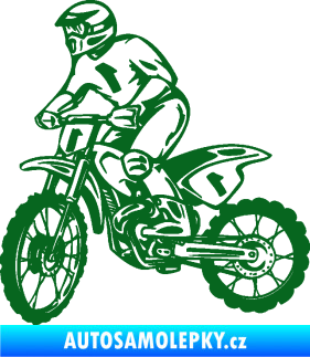 Samolepka Motorka 043 levá motokros tmavě zelená