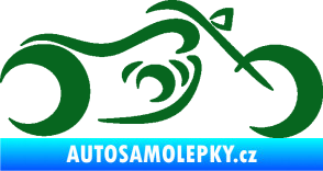 Samolepka Motorka 057 pravá obrys tmavě zelená