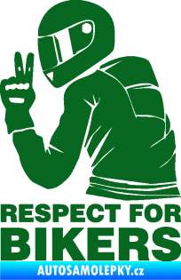Samolepka Motorkář 004 respect for bikers nápis tmavě zelená