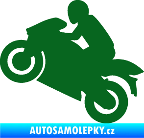 Samolepka Motorkář 007 levá tmavě zelená