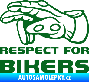 Samolepka Motorkář 014 levá respect for bikers tmavě zelená