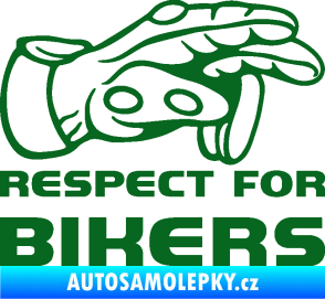 Samolepka Motorkář 014 pravá respect for bikers tmavě zelená