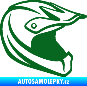Samolepka Motorkářská helma 001 pravá tmavě zelená
