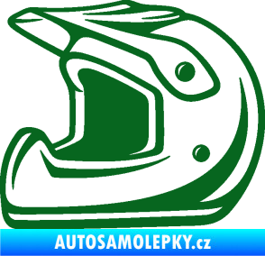 Samolepka Motorkářská helma 002 levá tmavě zelená
