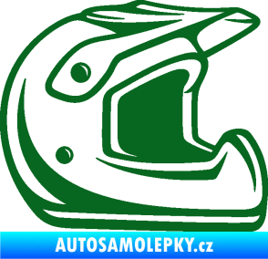 Samolepka Motorkářská helma 002 pravá tmavě zelená