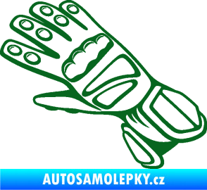 Samolepka Motorkářské rukavice 002 levá tmavě zelená