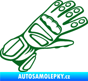 Samolepka Motorkářské rukavice 002 pravá tmavě zelená