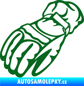 Samolepka Motorkářské rukavice 003 levá tmavě zelená