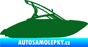 Samolepka Motorový člun 001 pravá tmavě zelená