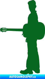 Samolepka Music 003 levá hráč na kytaru tmavě zelená