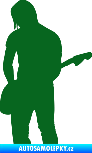Samolepka Music 005 levá hráč na kytaru tmavě zelená