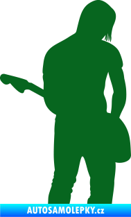 Samolepka Music 005 pravá hráč na kytaru tmavě zelená
